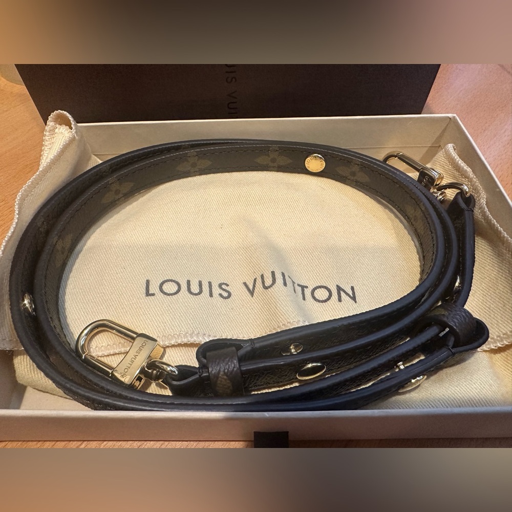 SOLD!! Authentic Louis Vuitton Adjustable Monogram Strap. Like new. Full set.